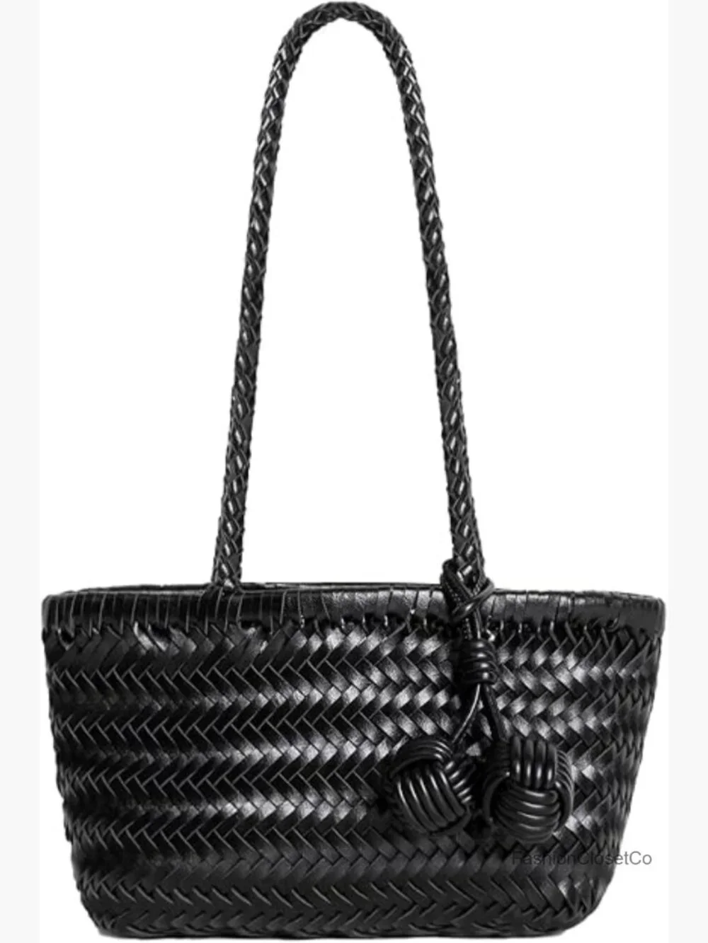 Woven Shoulder Bag Mini Hobo Purse Bucket Tote Small Underarm Handbag